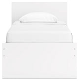 View of Onita bed side with storage drawer glide