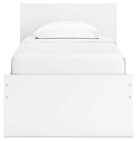 View of Onita bed side with storage drawer glide
