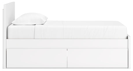 Onita bed with storage drawer pulled out
