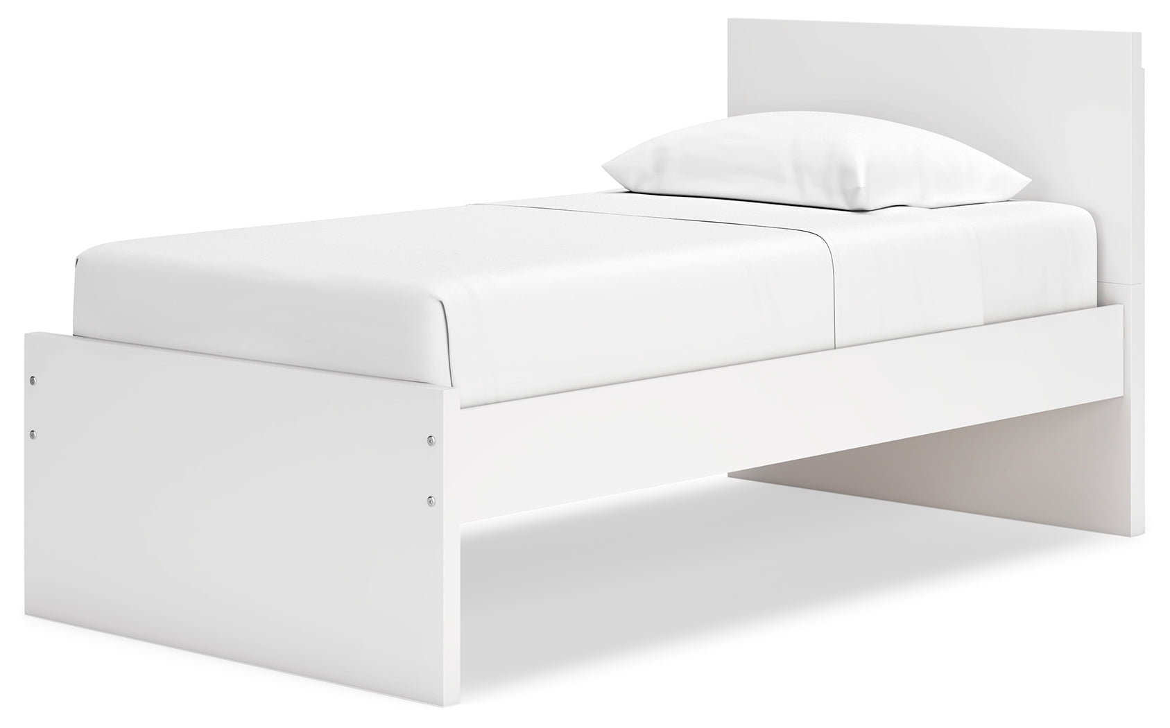 Rear view of Onita White Twin Bed