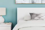 Onita white twin bed full setup in bedroom