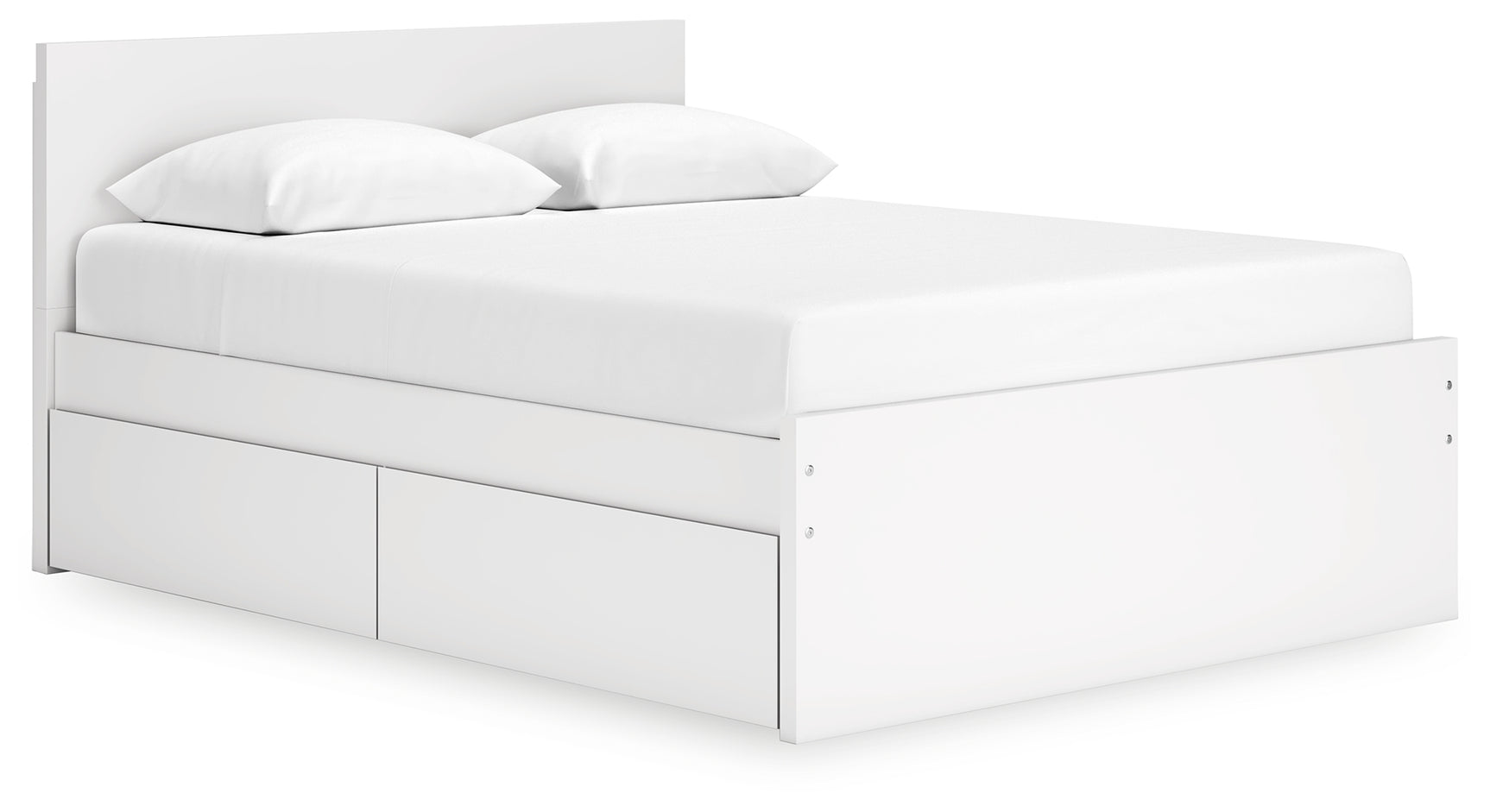 Onita queen platform bed side storage drawers open