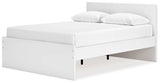 Onita White Queen Panel Platform Bed profile view