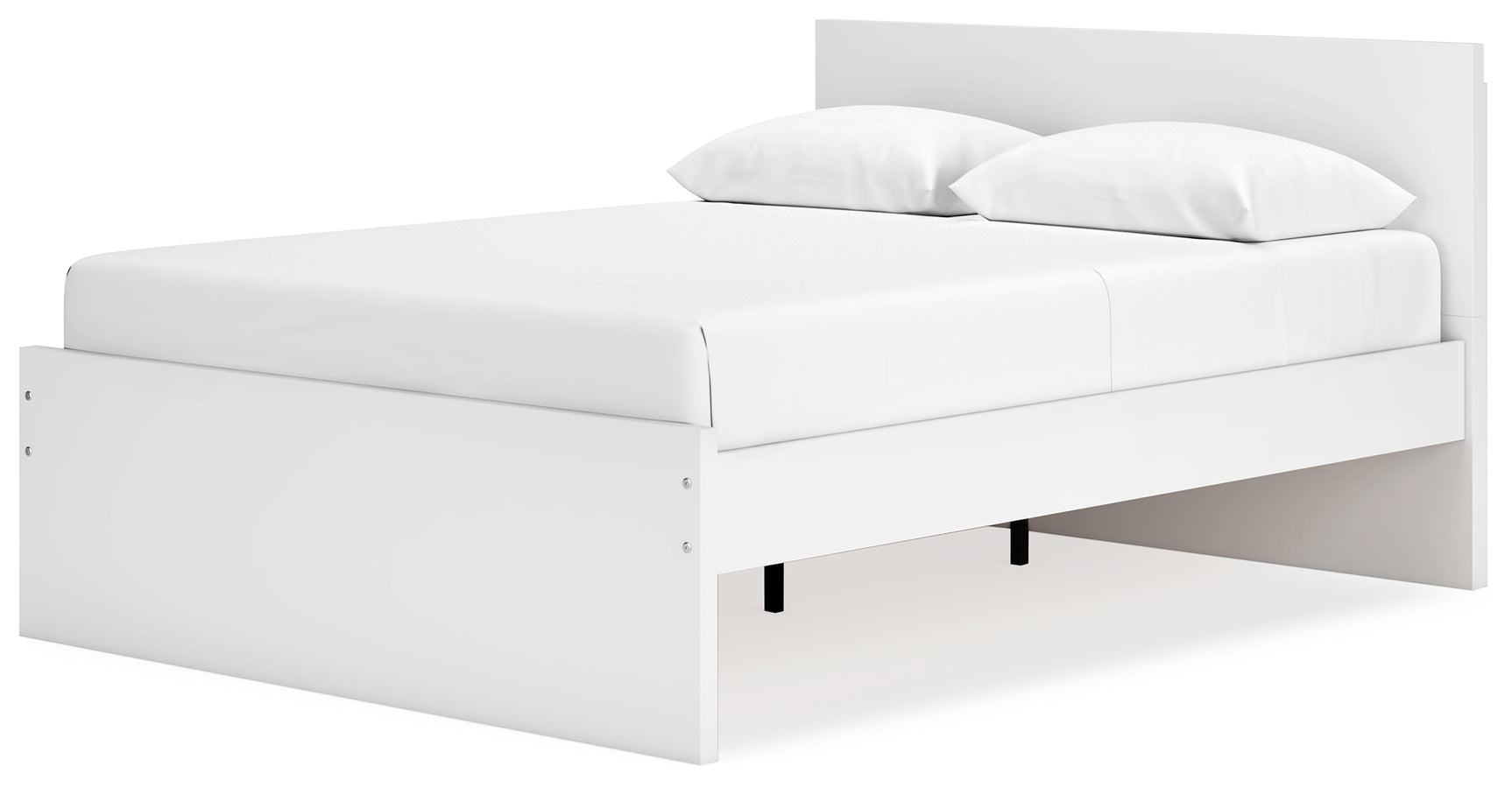 Onita White Queen Panel Platform Bed profile view