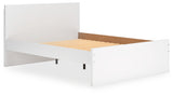 Onita White Queen Panel Platform Bed headboard close-up