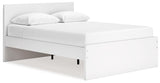 Onita White Queen Panel Platform Bed side angle