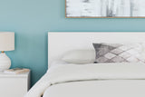 Onita White Queen Panel Platform Bed headboard detail