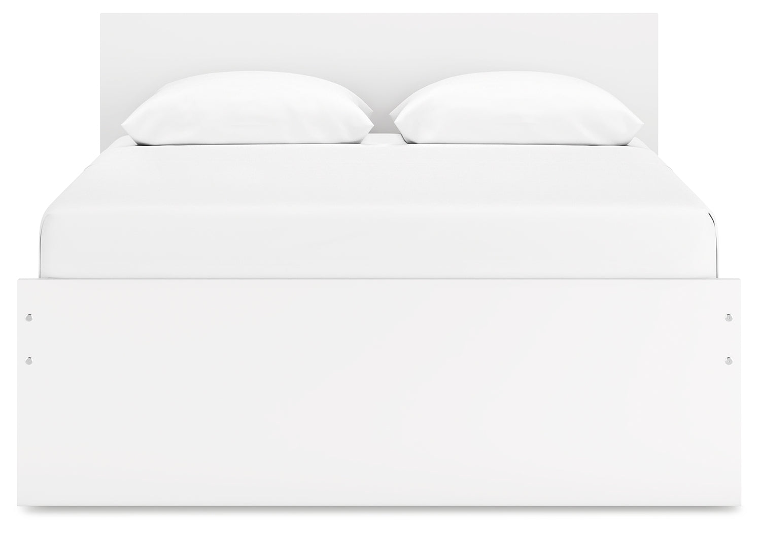 Onita White Queen Panel Platform Bed side alternative angle