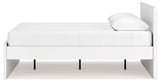 Onita White Queen Panel Platform Bed angled side view