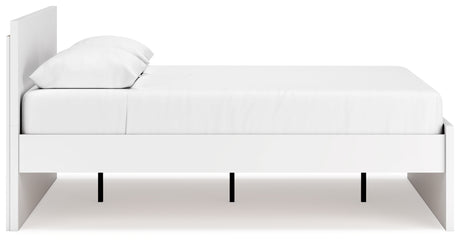 Onita White Queen Panel Platform Bed angled side alternative view