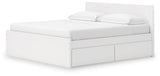 Back view of platform bed structure