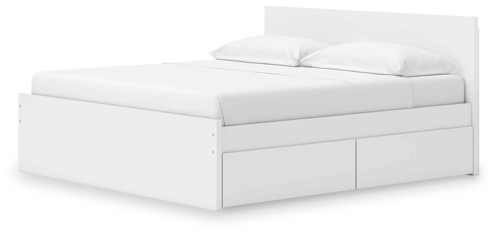 Back view of platform bed structure