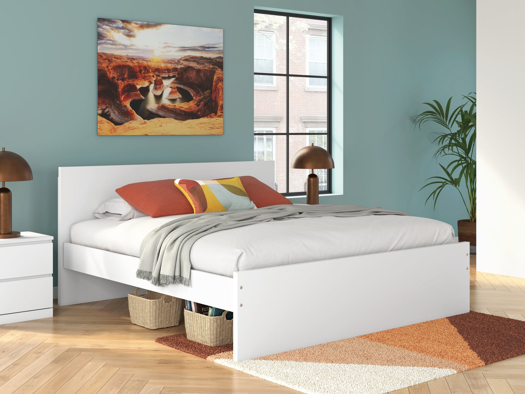Onita White King Panel Platform Bed