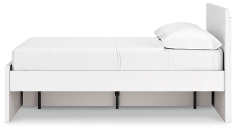 Side alternate view showing storage drawers on Onita bed