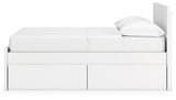 Onita bed side angle with drawer open and storage