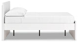 Top view of white platform bed frame