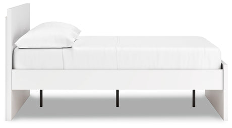 Top view of white platform bed frame