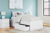 Open storage drawer of Onita Twin Platform Bed
