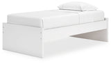 Onita White Twin Platform Bed, alternate side angle