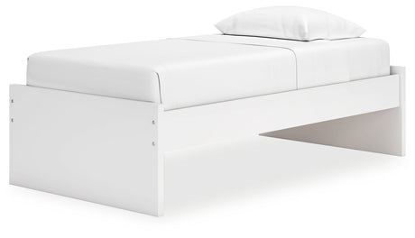 Onita White Twin Platform Bed, alternate side angle