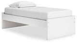 Onita White Twin Platform Bed, side angle