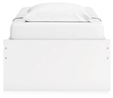 Onita White Twin Platform Bed, back view
