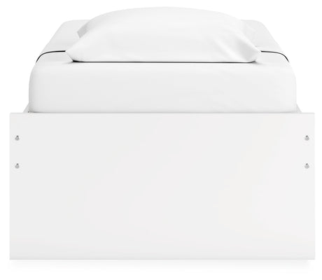 Onita White Twin Platform Bed, back view
