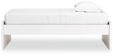 Onita White Twin Platform Bed, side alternate angle