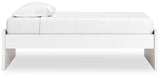 Onita White Twin Platform Bed, side profile
