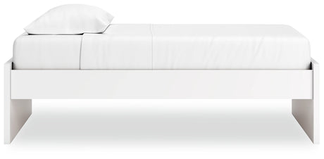 Onita White Twin Platform Bed, side profile