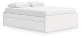 Onita Queen Platform Bed side view with drawers open