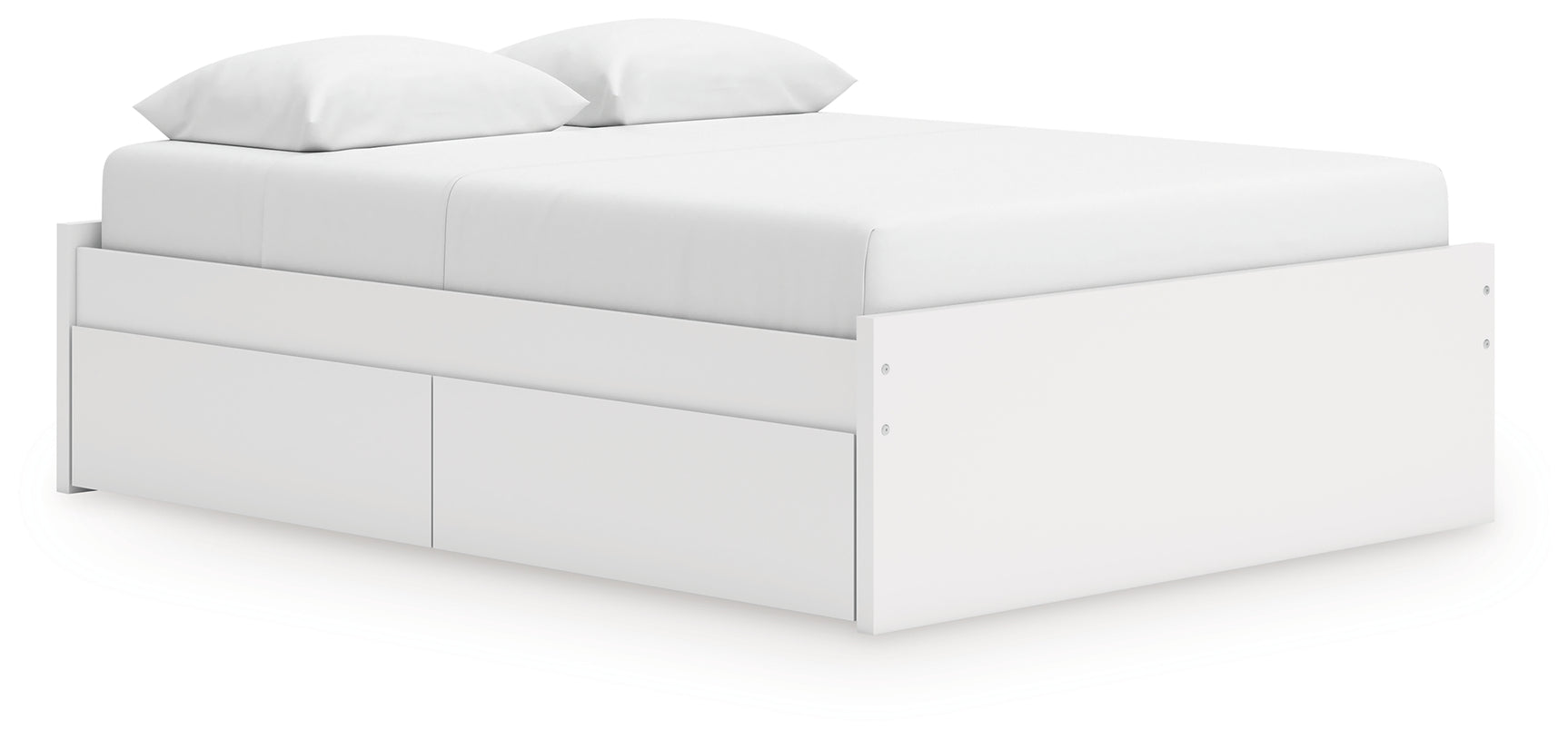 Onita Queen Platform Bed side view with drawers open