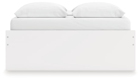 Open storage drawer detail on Onita Queen bed