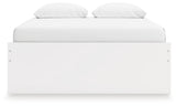 Side alternate angle of Onita white platform bed