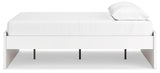 Onita White Queen Platform Bed, additional side angle showing full depth
