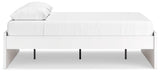 Onita White Queen Platform Bed, perspective from lower side