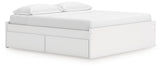 Onita King Platform Bed detailing open storage drawer