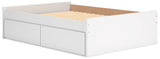 Top angle view of white Onita platform bed