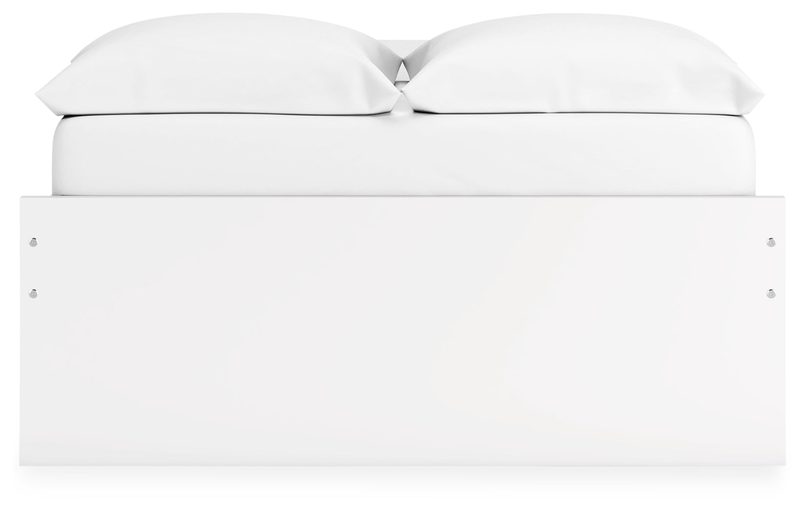 Onita full platform bed angled view with drawers open