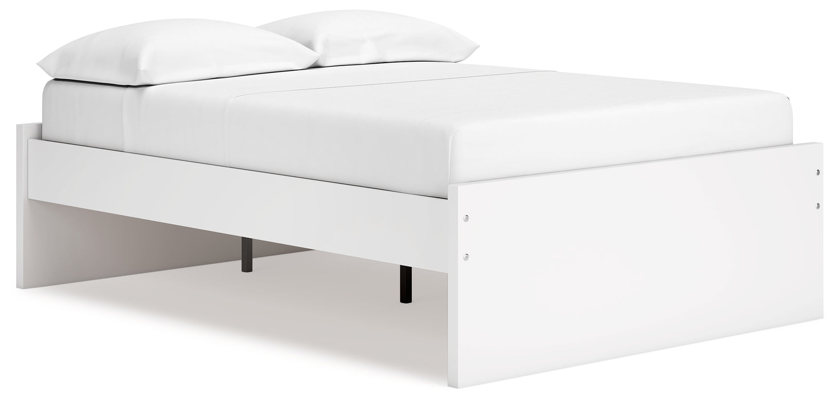 Onita Full Platform Bed side view in white finish