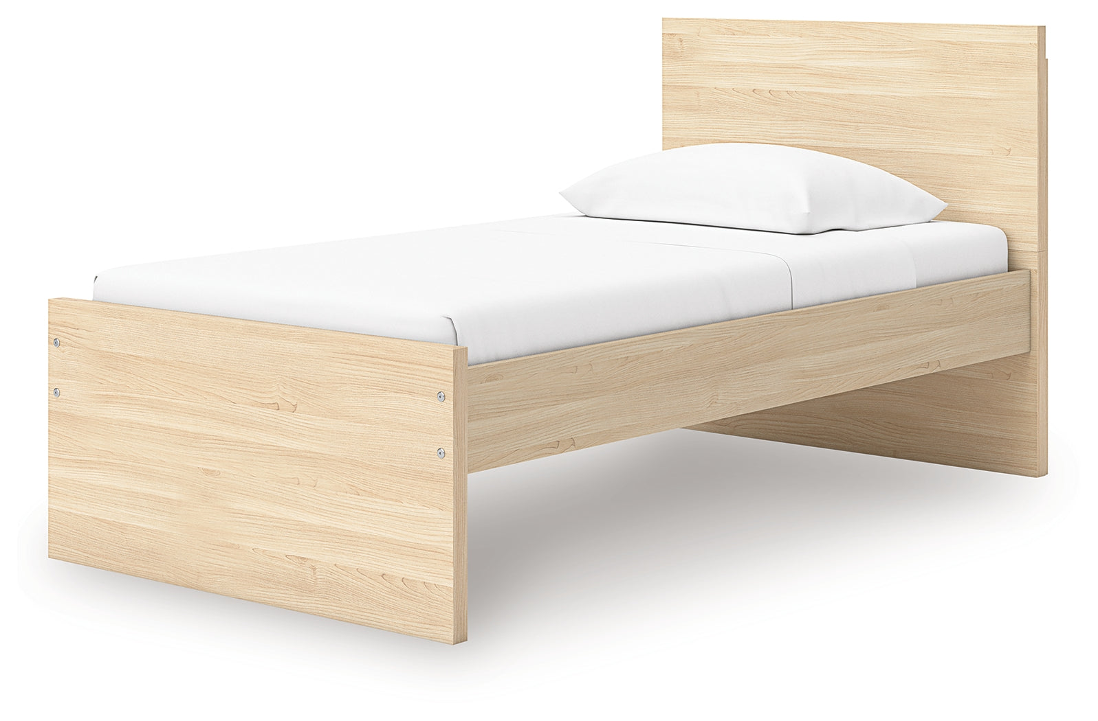 Rear view of Onita Natural Twin Panel Platform Bed