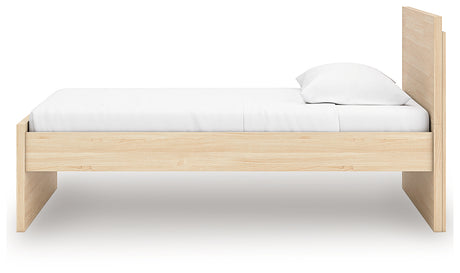 Onita Natural Twin Panel Platform Bed, front view