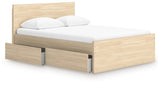 Onita Natural Queen Panel Bed close-up of headboard detail