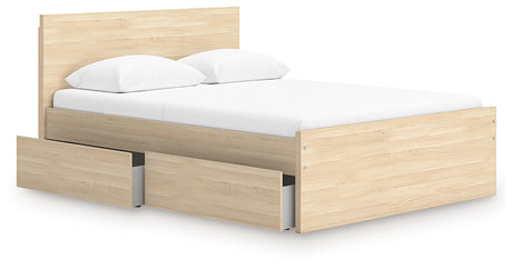 Onita Natural Queen Panel Bed close-up of headboard detail