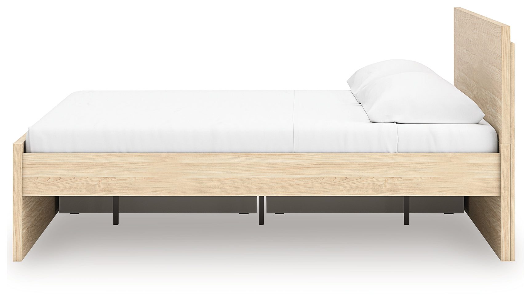 Close-up of bed platform and slats