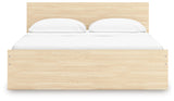 Onita Natural King Panel Platform Bed with 2 Side Storage