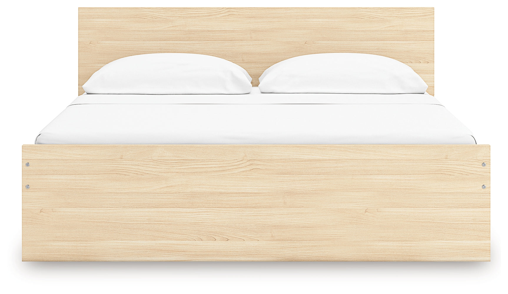 Onita Natural King Panel Platform Bed with 2 Side Storage