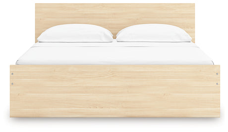 Close-up of natural finish wood grain on Onita Platform Bed