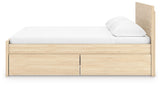 Onita Natural King Panel Platform Bed with 2 Side Storage