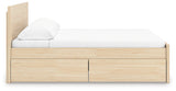 Onita Natural King Panel Platform Bed with 2 Side Storage